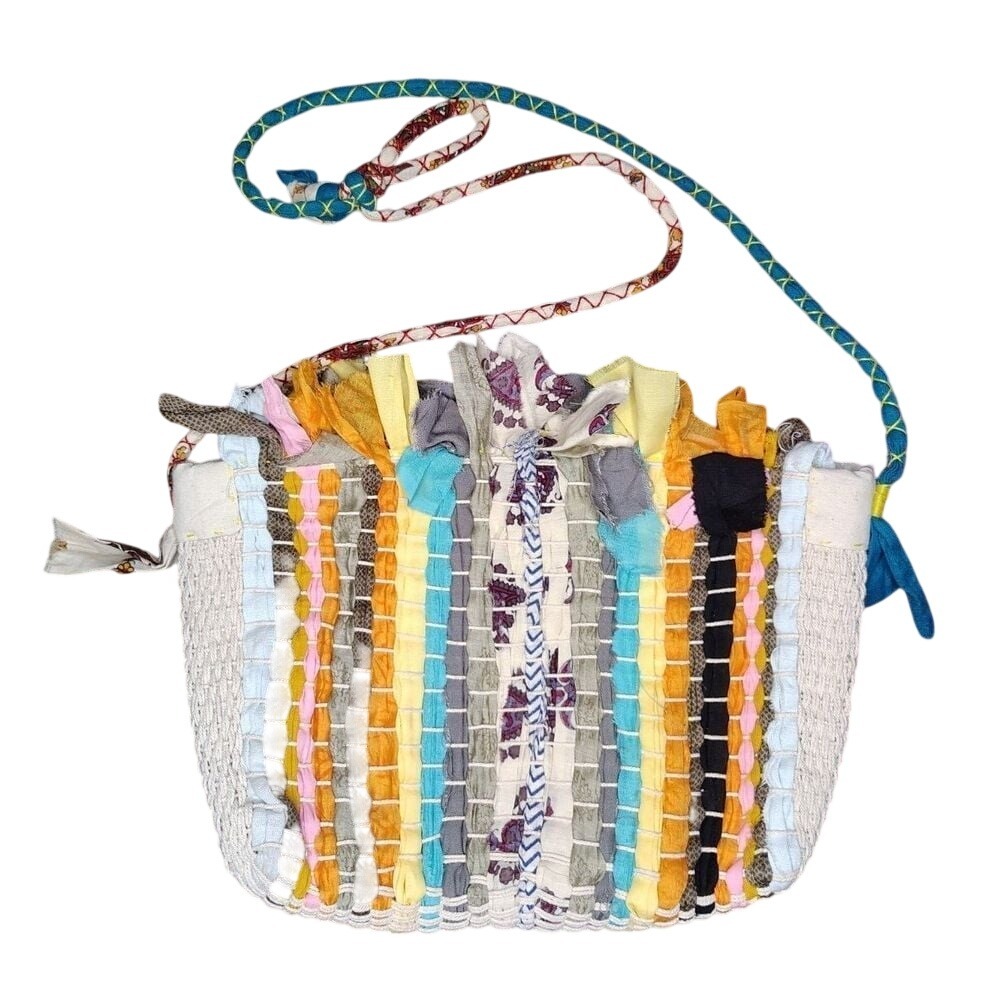 Boho Woven Rug Hobo Bag Colorful Boho Chic Shoulder Bag Upcycled‎